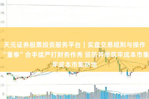 天元证券股票投资服务平台｜实盘交易规则与操作指南 “重拳”合手续严打财务作秀 惩防并举筑牢成本市集防地