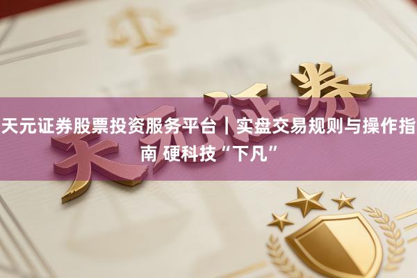 天元证券股票投资服务平台｜实盘交易规则与操作指南 硬科技“下凡”